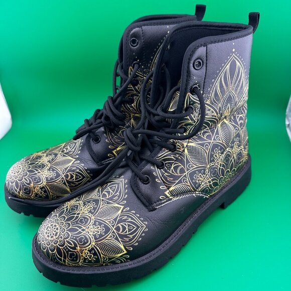 COLORFUL WOMEN's LEATHER BOOTS, LACED-UP, SIZE 10 - Picture 5 of 9